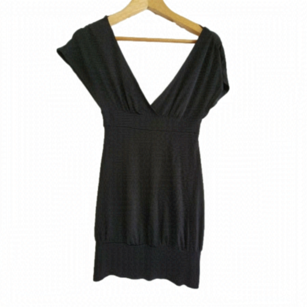 GUESS Y2K whimsygoth plunge vneck shirt mini dress